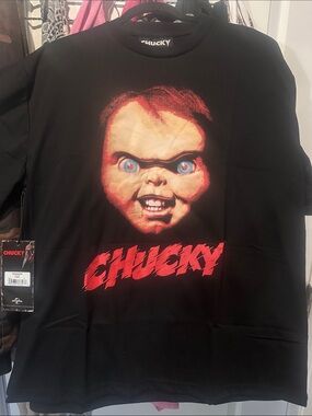 Chucky Graphic Kids Short Sleeve Tee - Black & Red